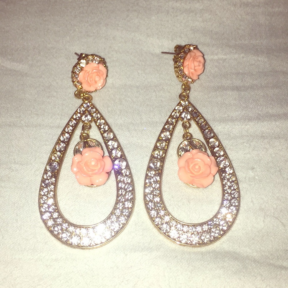 Decorative Post Earring with Hoop dangle